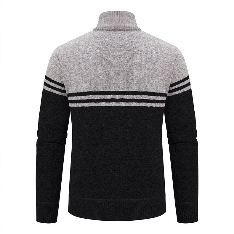 Herren stylische Freizeitjacke mit hohem Kragen und moderner Zipper-Detailierung Heidi-Mode