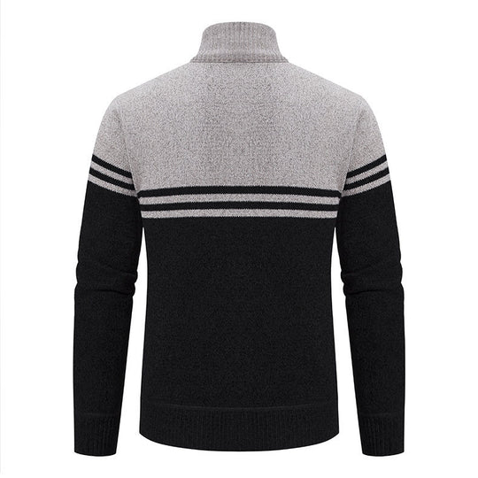 Herren stylische Freizeitjacke mit hohem Kragen und moderner Zipper-Detailierung Heidi-Mode
