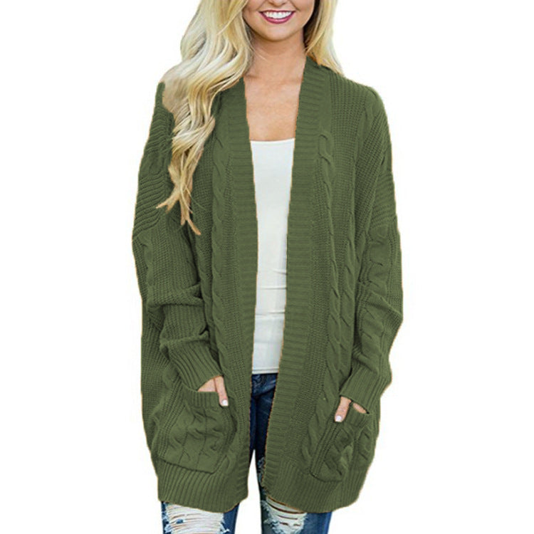 Damen Grobstrick Cardigan mit tiefen Taschen und eleganter Struktur Heidi-Mode