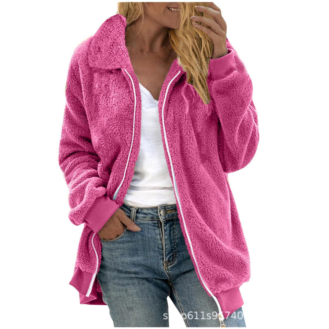 Damen Fleece-Jacke im Oversized-Stil Heidi-Mode