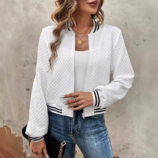 Damen leichte Steppjacke mit Sportstreifen Heidi-Mode