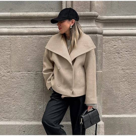 Damen Oversize Wollmantel Heidi-Mode