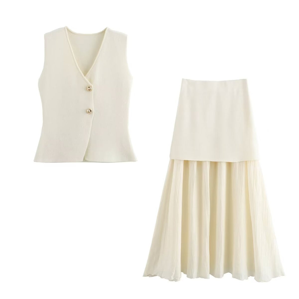 Damen Maxirock mit elegantem Falten-Design und volumetrischem Unterrock Heidi-Mode