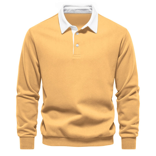 Herren Langarm Poloshirt mit elegantem Kragen und weichem Baumwollmix Heidi-Mode