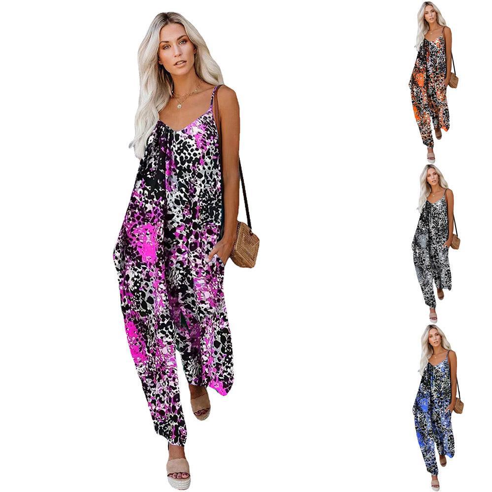 Damen Jumpsuit mit lässigem Schnitt und modischem Leopardenmuster Heidi-Mode