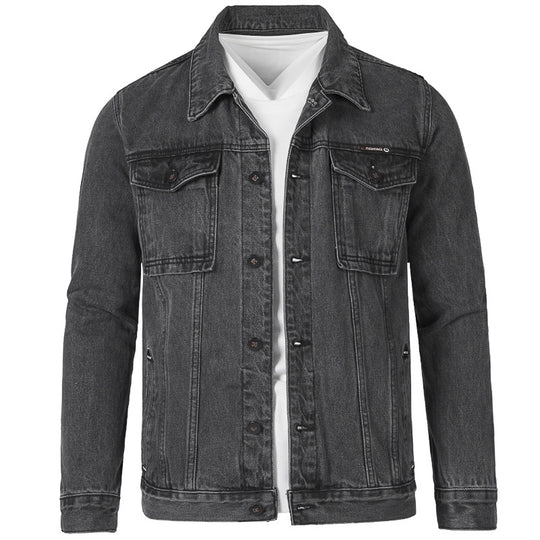 Herren Jeansjacke im modernen Slim-Fit Design mit praktischen Taschen und robusten Nieten Heidi-Mode