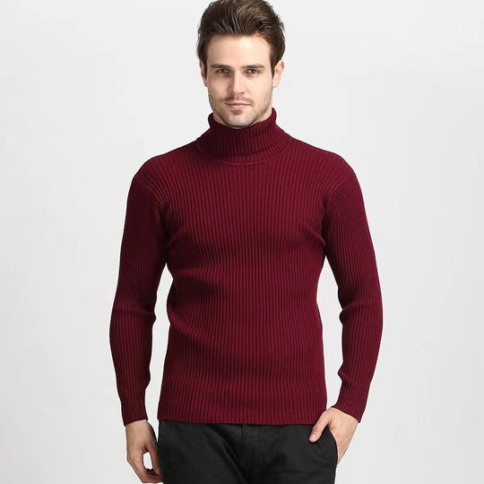 Herren Rollkragenpullover mit feiner Rippenstruktur und hohem Tragekomfort Heidi-Mode