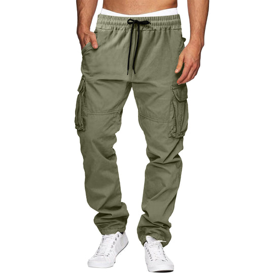 Herren bequeme Cargo-Hosen mit elastischem Bund und mehreren Taschen Heidi-Mode