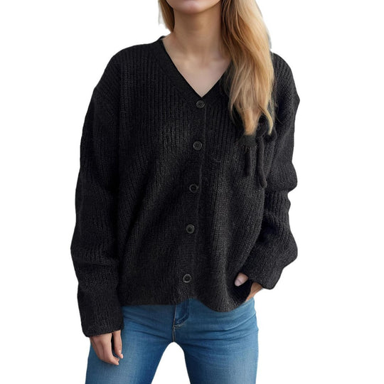 Damen Cardigan mit feinem Strukturmuster und dekorativen Knopfdetails Heidi-Mode