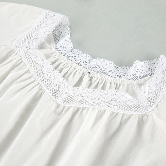 Damen Nachthemd mit feinen Spitzenverzierungen Heidi-Mode