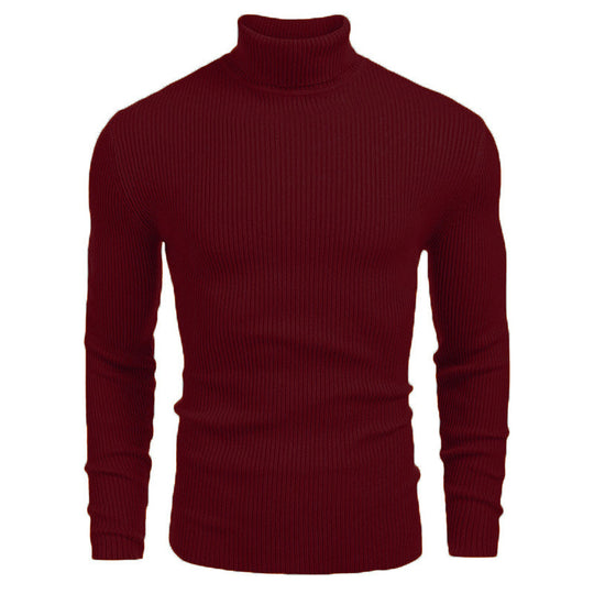 Herren Rollkragenpullover aus feinem Rippstrick Heidi-Mode