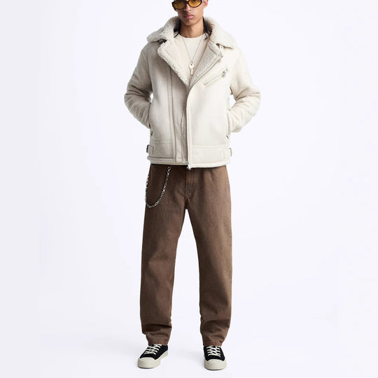 Herren kultige Bikerjacke mit weichem Futter und dreifach verstellbarem Kragen Hedi-Mode