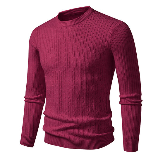 Herren modischer Strickpullover mit strukturiertem Zopfdesign Heidi-Mode