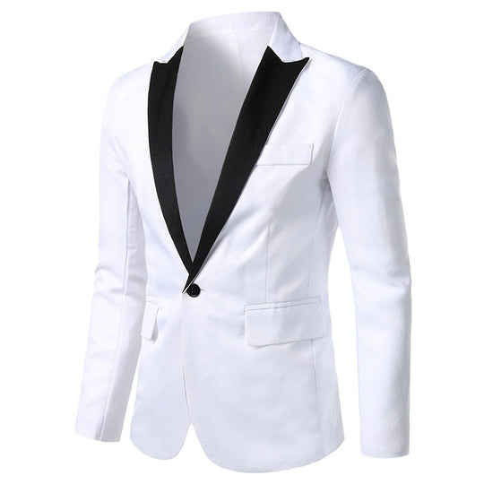 Herren eleganter Smoking-Blazer mit satinierter Kragenpartie Heidi-Mode