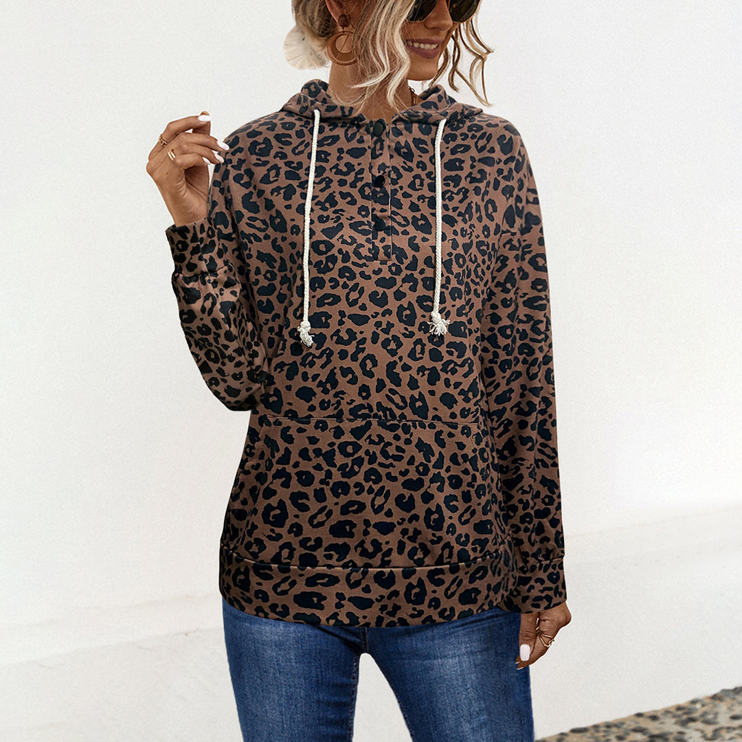 Damen Kapuzenpullover mit exklusivem Tiermuster und bequemer Passform Heidi-Mode