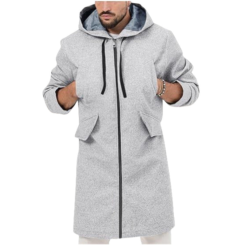 Herren modische Langjacke mit Kapuze Heidi-Mode