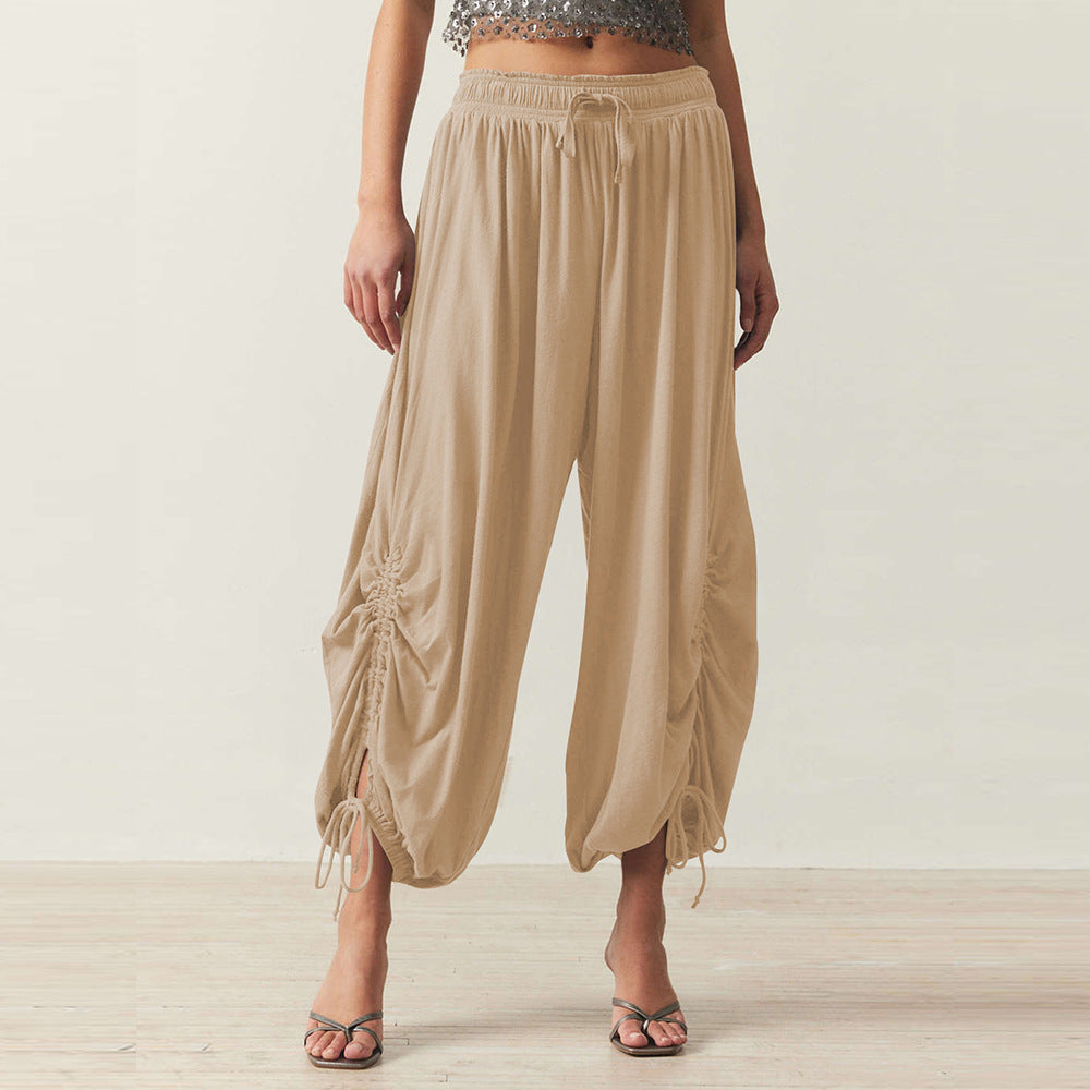 Damen Bequeme Haremshose mit raffinierten Rüschendetails Heidi-Mode