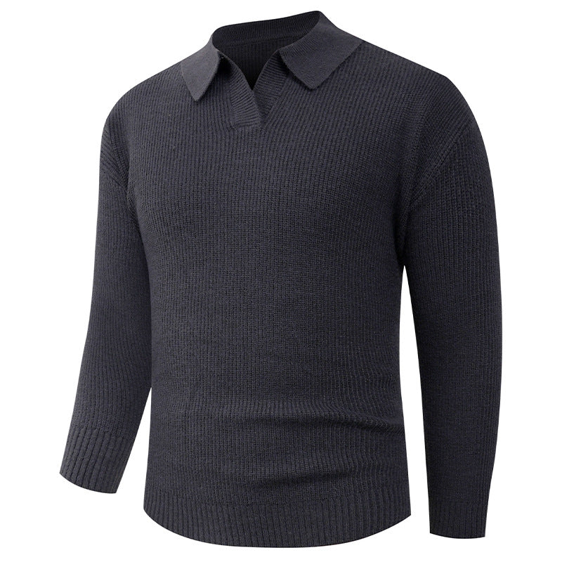 Herren lässiger Pullover mit modernem Kragen Heidi-Mode