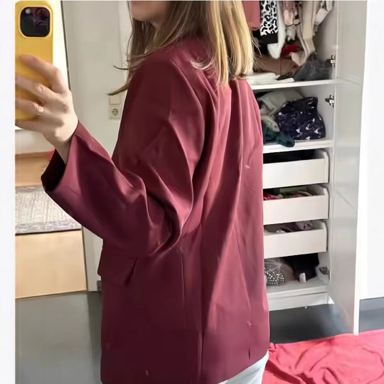 Damen Oversized Blazer mit doppelter Knopfreihe und lässigem Schnitt Heidi-Mode
