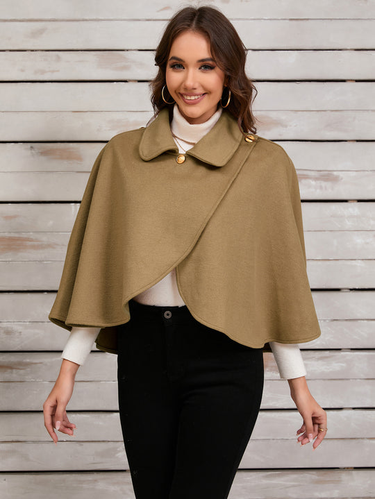 Damen modischer Umhang mit Knöpfen Heidi-Mode