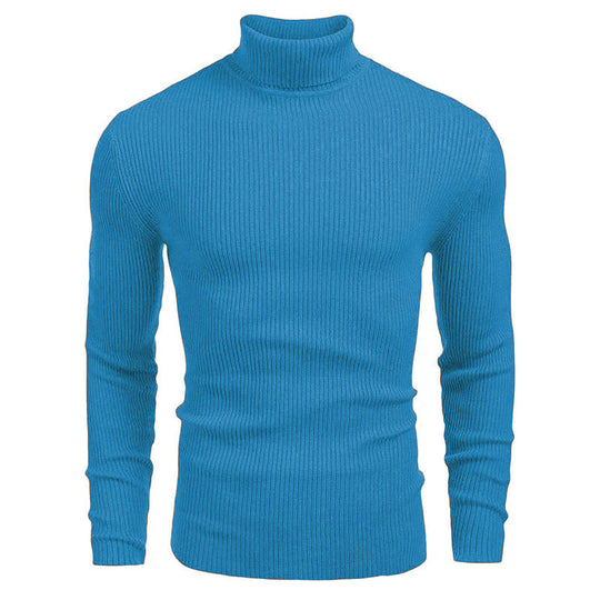 Herren Rollkragenpullover aus feinem Rippstrick Heidi-Mode
