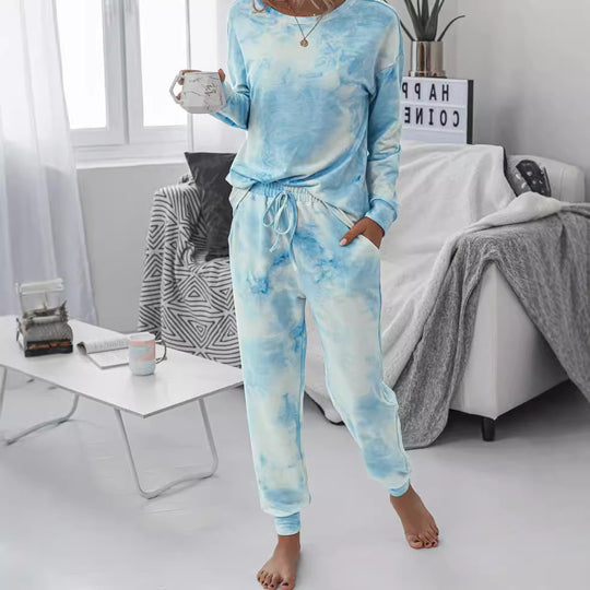 Damen Freizeit-Loungewear Set mit modischem Batikdesign und bequemen Passform Heidi-Mode