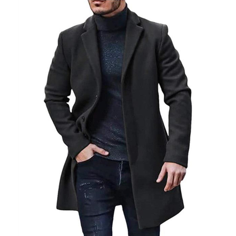 Herren eleganter Langmantel mit modernem Schnitt und praktischen Taschen Heidi-Mode 1757081343