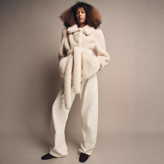 Damen Plüsch-Fellmantel Heidi-Mode