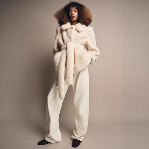 Damen Plüsch-Fellmantel Heidi-Mode