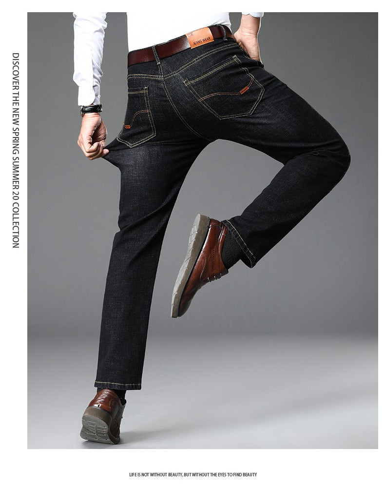 Herren klassische Jeans im lässigen Business-Stil mit besonders bequemer Passform Heidi-Mode