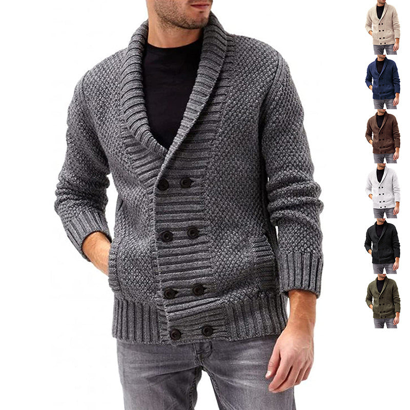 Herren Strickjacke mit doppelter Knopfleiste und modernem Strukturdesign Heidi-Mode