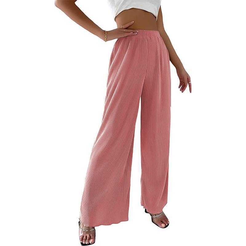 Damen Fließende Plissierte weit geschnittene Hose Heidi-Mode