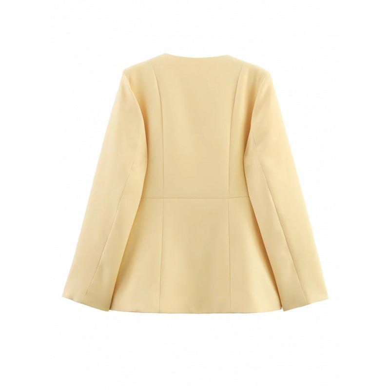 Damen moderne Blazerjacke mit strukturiertem Design Heidi-Mode