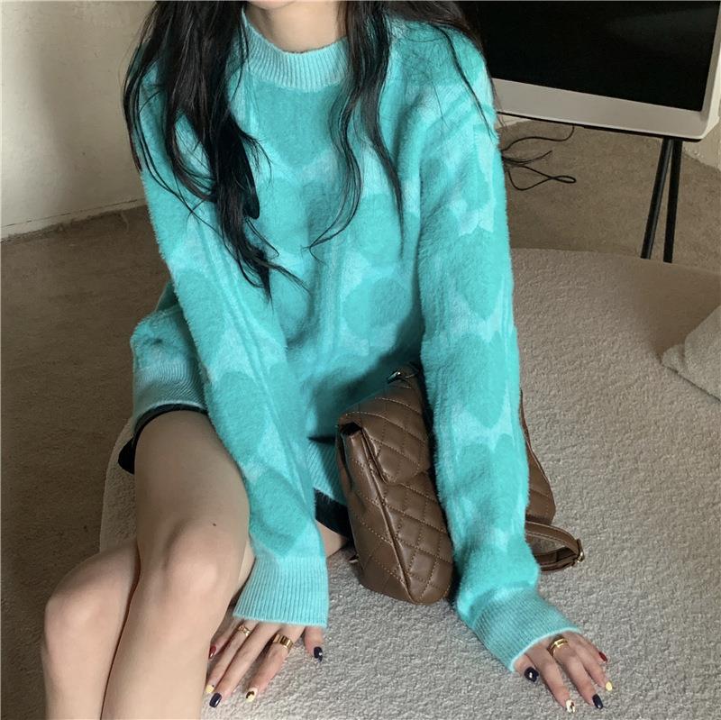 Damen kuscheliger Pullover mit abwechslungsreichem Muster und lässigem Schnitt Heidi-Mode