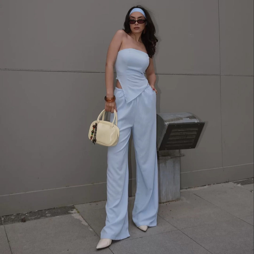 Damen Elegantes Jumpsuit mit asymmetrischem Schnitt und verführerischem Oberteil Heidi-Mode