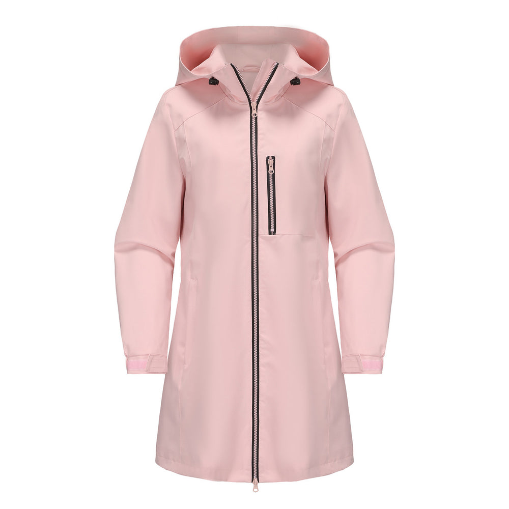 Damen modische Regenjacke mit Kapuze und praktischen Taschen Heidi-Mode