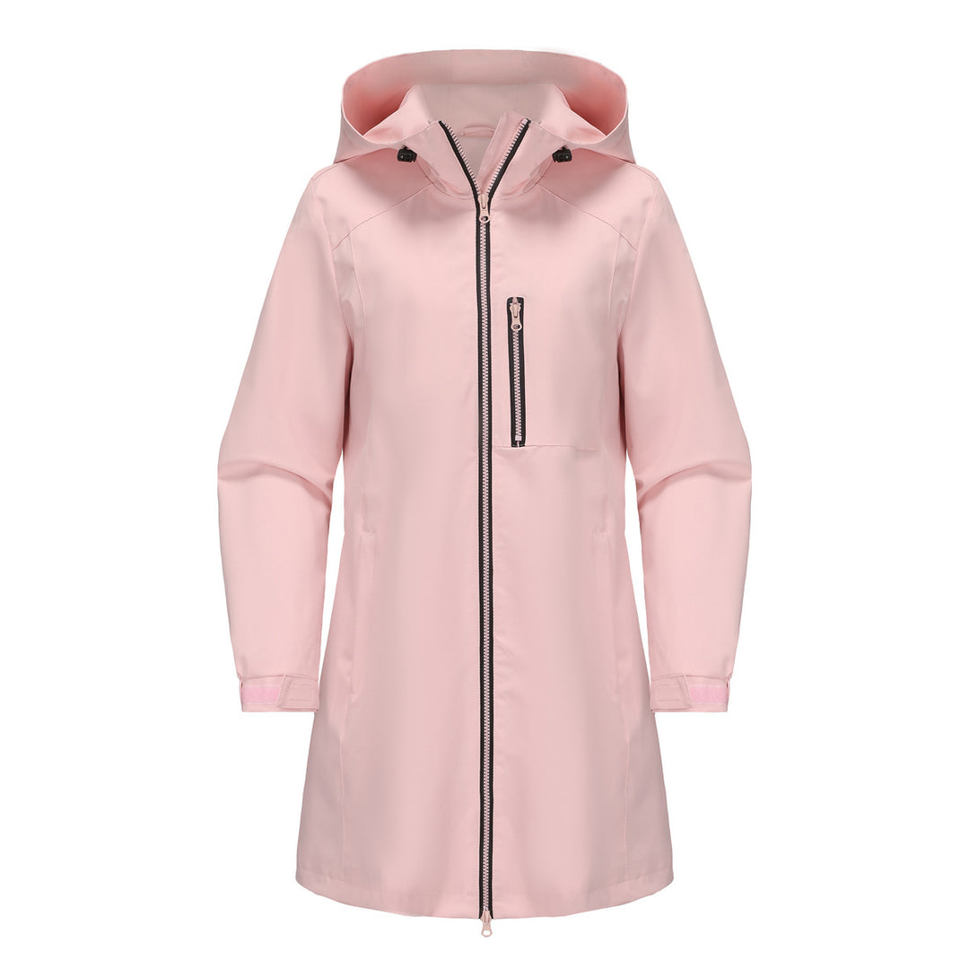 Damen modische Regenjacke mit Kapuze und praktischen Taschen Heidi-Mode