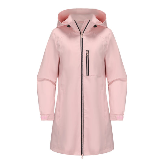 Damen modische Regenjacke mit Kapuze und praktischen Taschen Heidi-Mode