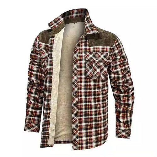 Herren warme Flanellhemdjacke mit gefütterten Taschen Heidi-Mode