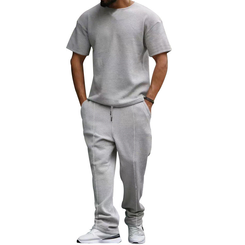 Herren Freizeit-Set aus atmungsaktivem Strukturstoff mit praktischen Taschen Heidi-Mode