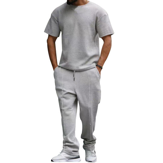 Herren Freizeit-Set aus atmungsaktivem Strukturstoff mit praktischen Taschen Heidi-Mode