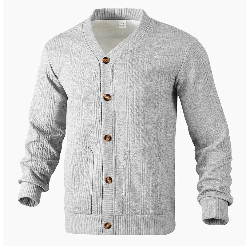 Herren Strickjacke mit strukturierter Oberfläche und praktischen Taschen Heidi-Mode