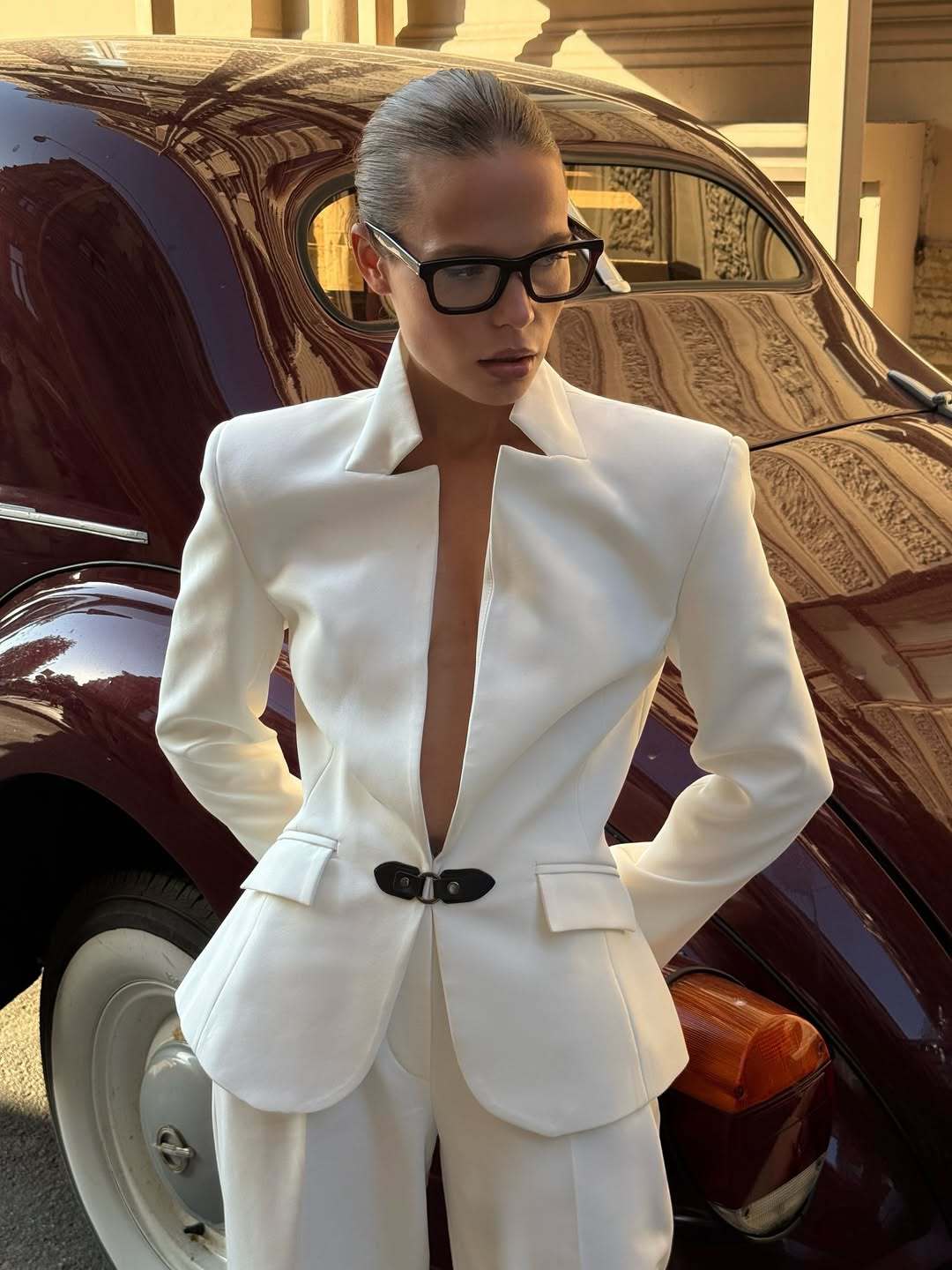 Damen Eleganter Blazer mit modernem Schnitt und ausgefallenen Details Heidi-Mode
