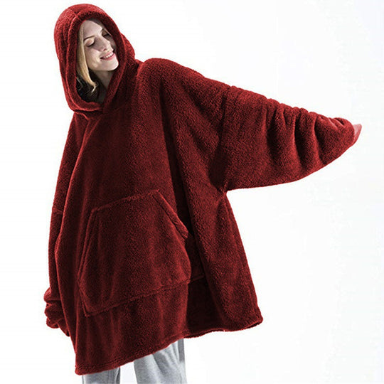 Damen oversize Fleece-Hoodie mit Kängurutasche und Kapuze Heidi-Mode