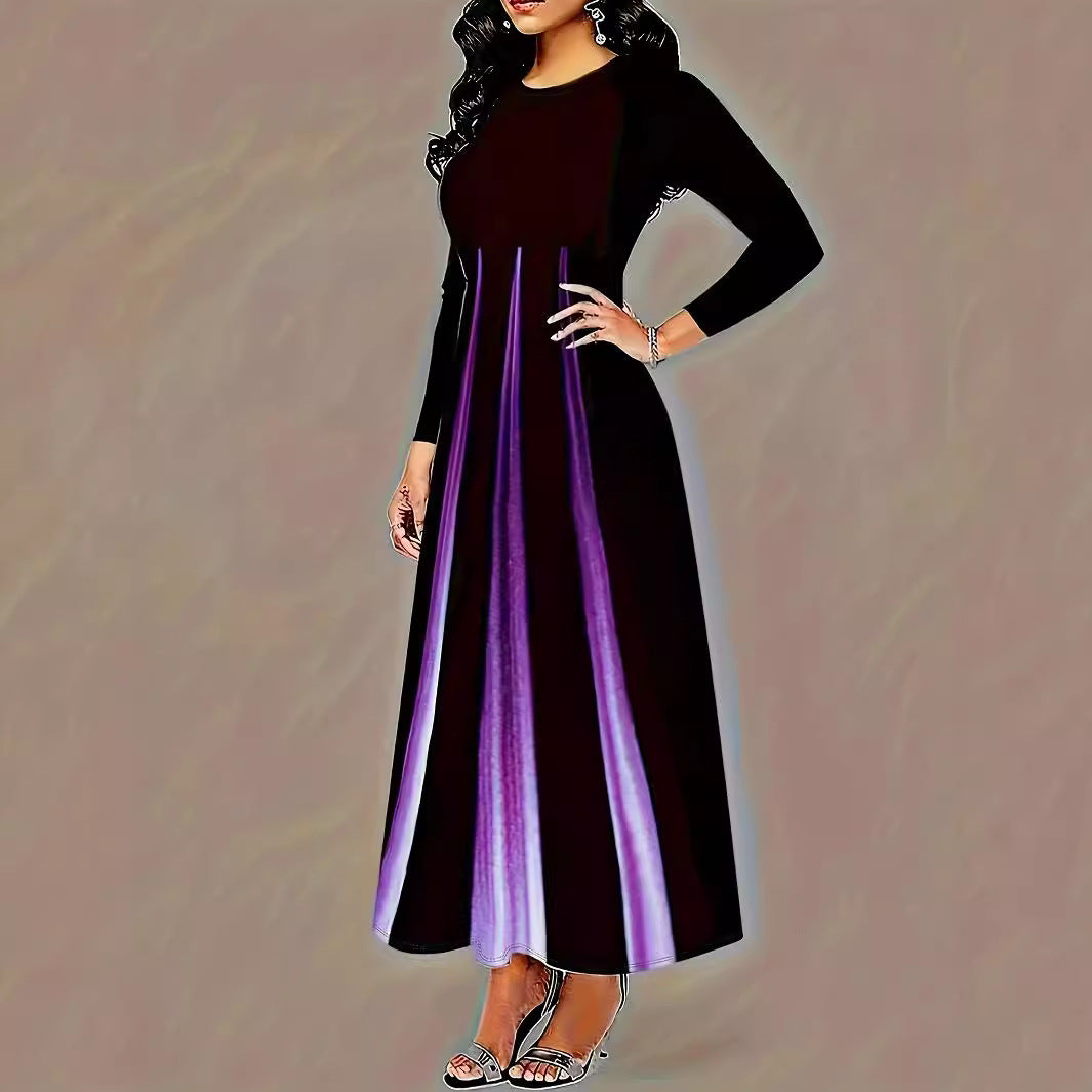 Damen Elegantes Maxikleid mit einzigartigem Farbverlauf und praktischen Taschen Heidi-Mode