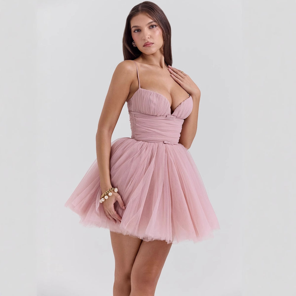 Damen Verspielt geschnittenes Tüllkleid mit verstellbaren Trägern und einer schwingenden Silhouette Heidi-Mode