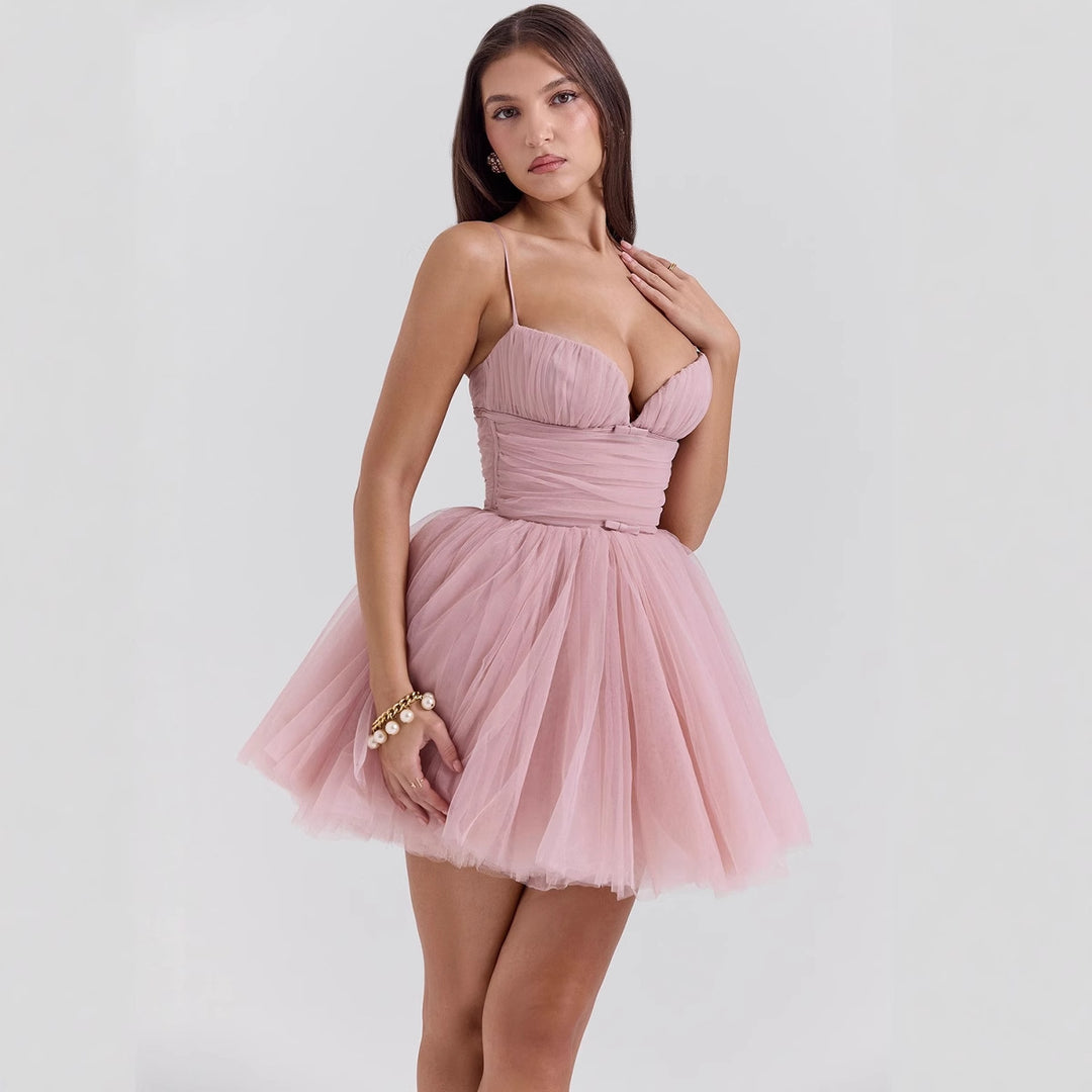 Damen Verspielt geschnittenes Tüllkleid mit verstellbaren Trägern und einer schwingenden Silhouette Heidi-Mode