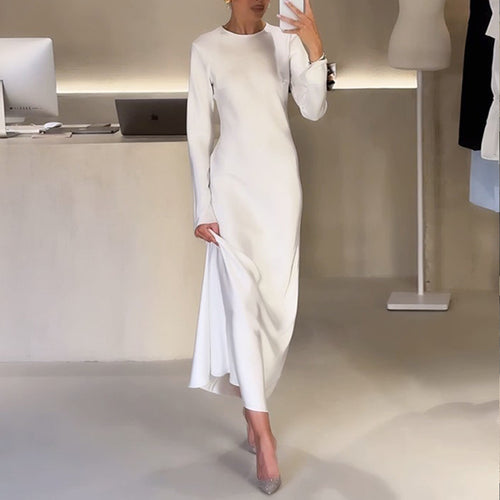 Damen elegantes Maxikleid mit schickem Stehkragen und langem Schnitt Heidi-Mode