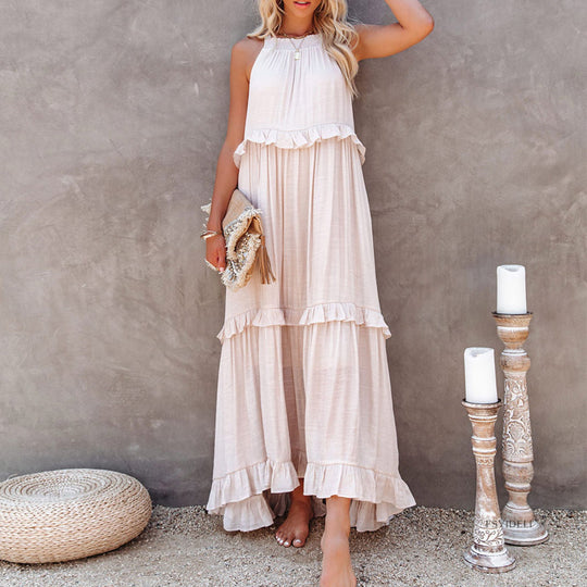 Damen Maxikleid mit voluminösem Rock Heidi-Mode