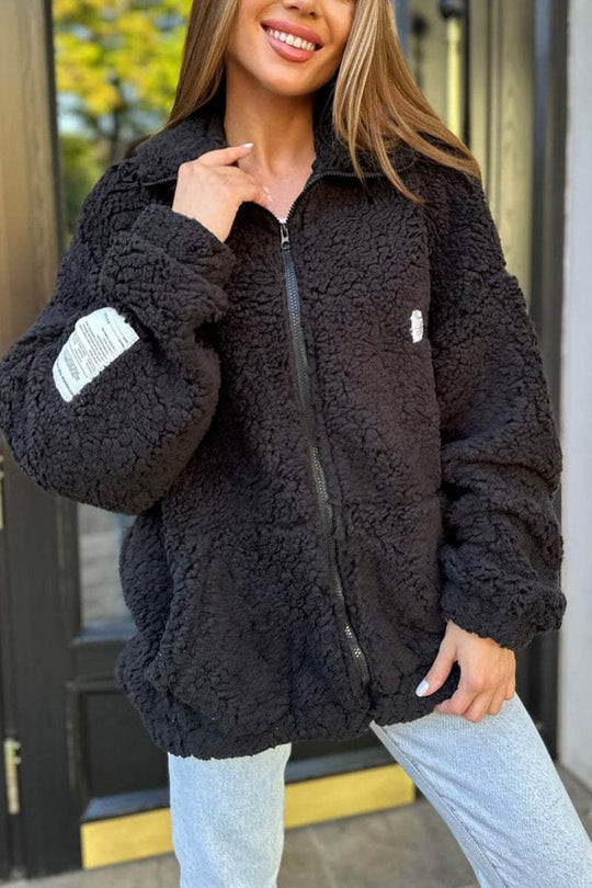 Damen Fleecejacke mit weichem Innenfutter und hoher Kragen Heidi-Mode
